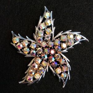 Vintage Aurora Borealis rhinestone star starfish